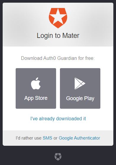 Auth0 Guardian app download screen